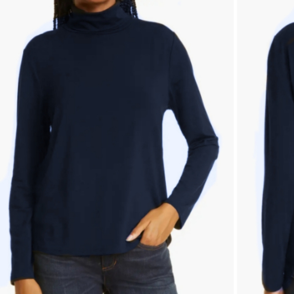Eileen Fisher Tencel blend turtle neck top S Small